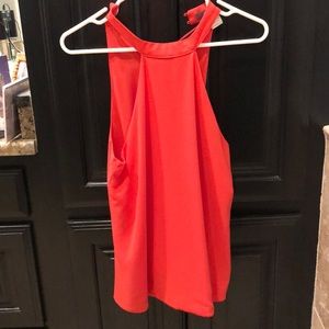 E. SSUE S/M 100% polyester orange open back tank